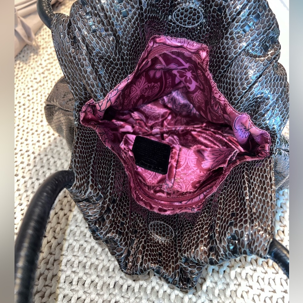 Brighton Breelan Python Snake Embossed Leather Hobo Bag - Picture 16 of 16